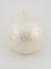 Glitzernde Kerze Weihnachtskugel – Perl Weiß