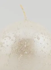 Glitzernde Kerze Weihnachtskugel – Perl Weiß