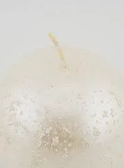 Glitzernde Kerze Weihnachtskugel – Perl Weiß
