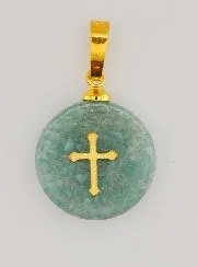 Anhänger mit Kreuz – Blau-Grün