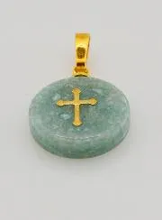 Anhänger mit Kreuz – Blau-Grün