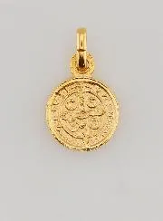 Vergoldete Medaille des Heiligen Benedikt – 10mm