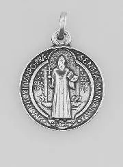 Versilberte Medaille des Heiligen Benedikt – 18mm