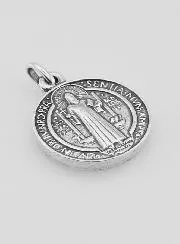 Versilberte Medaille Heiliger Benedikt – 15mm