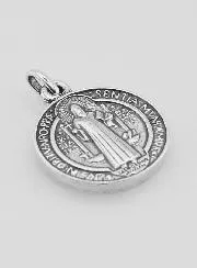 Versilberte Medaille des Heiligen Benedikt – 10mm