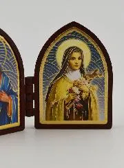 Mini Diptychon Ikone – Heiligstes Herz Jesu und Heilige Theresa