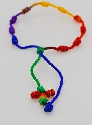 Zehner Rosenkranz Armband Bunte Kordel