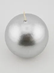 Kerze Weihnachtskugel 8cm – Silber