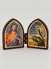 Kleine Diptychon Ikone – Herz Jesu und Heilige Rita