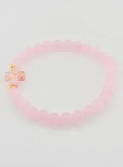 Religiöses Armband mit Kreuz und Rosa Jade