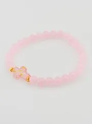 Religiöses Armband mit Kreuz und Rosa Jade