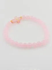 Religiöses Armband mit Kreuz und Rosa Jade