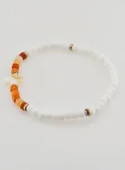 Religiöses Armband aus Stein und Perlmutt – Braun