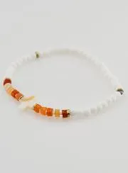 Religiöses Armband aus Stein und Perlmutt – Braun
