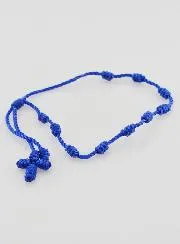 Zehner Rosenkranz Armband aus Kordel – Blau