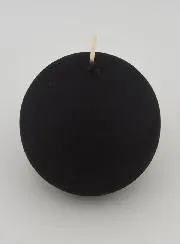 Kerze Weihnachtskugel 8cm – Samt Schwarz