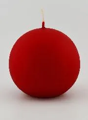 Kerze Weihnachtskugel 8cm – Samt Rot
