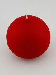 Kerze Weihnachtskugel 8cm – Samt Rot