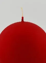 Kerze Weihnachtskugel 8cm – Samt Rot