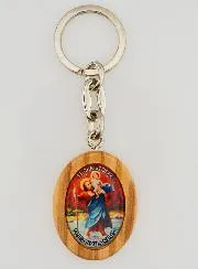 Schlüsselanhänger Madonna Lourdes und Heiliger Christophorus