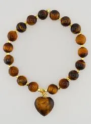 Edelstein Armband mit Herz – Tigerauge