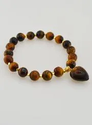 Edelstein Armband mit Herz – Tigerauge