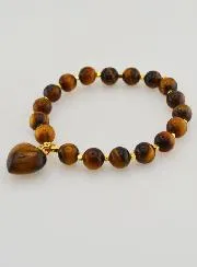 Edelstein Armband mit Herz – Tigerauge