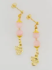 Ohrringe Schutzengel aus Opal – Goldfarben