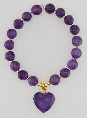 Edelstein Armband Herz – Amethyst
