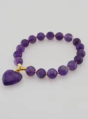 Edelstein Armband Herz – Amethyst