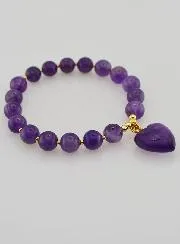 Edelstein Armband Herz – Amethyst