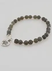 Armband aus Naturstein – Labradorit und Baum des Lebens
