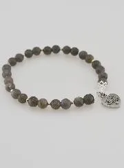 Armband aus Naturstein – Labradorit und Baum des Lebens