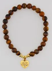 Armband aus Natursteinen – Tigerauge und Baum des Lebens