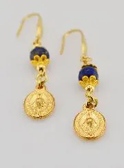 Ohrringe – Wunderbare Medaille und Lapislazuli