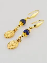 Ohrringe – Wunderbare Medaille und Lapislazuli