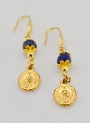 Wunderbare Medaille – Lapislazuli Ohrringe