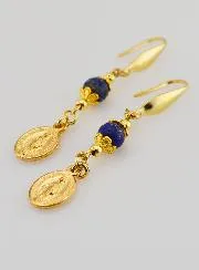 Wunderbare Medaille – Lapislazuli Ohrringe
