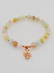 Armband aus Naturstein – Morganit und Schutzengel