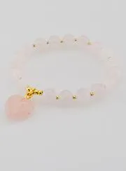 Edelstein Armband Herz – Rosenquarz