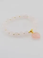 Edelstein Armband Herz – Rosenquarz