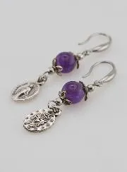 Ohrringe – Wundertätige Medaille und Amethyst