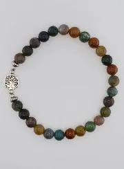 Armband aus Naturstein – Indischer Achat und Baum des Lebens