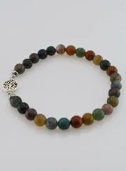 Armband aus Naturstein – Indischer Achat und Baum des Lebens