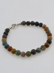 Armband aus Naturstein – Indischer Achat und Baum des Lebens