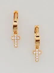Kinder Ohrringe – Creolen mit Kreuz