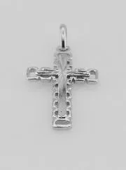 Anhänger mit Durchbrochenem Kreuz mit Muster - Silber