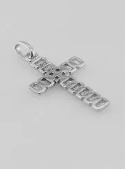 Anhänger mit Durchbrochenem Kreuz mit Muster - Silber