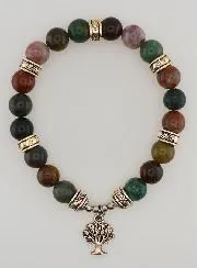 Armband aus Indischem Achat und Baum des Lebens