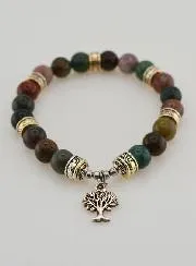 Armband aus Indischem Achat und Baum des Lebens